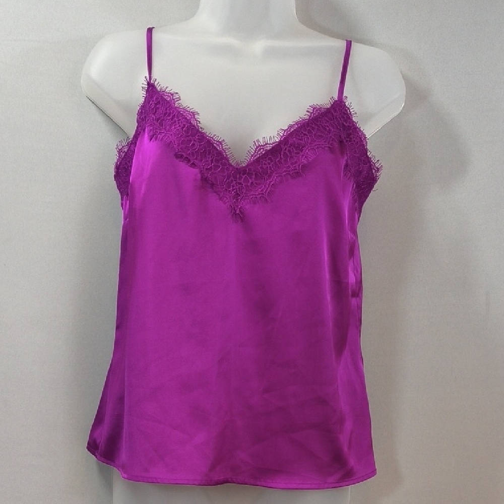 Forever 21 Women's  Vibrant Purple Lace Trim Camisole , Size S